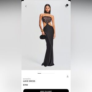 Retrofete Black Backless Gown